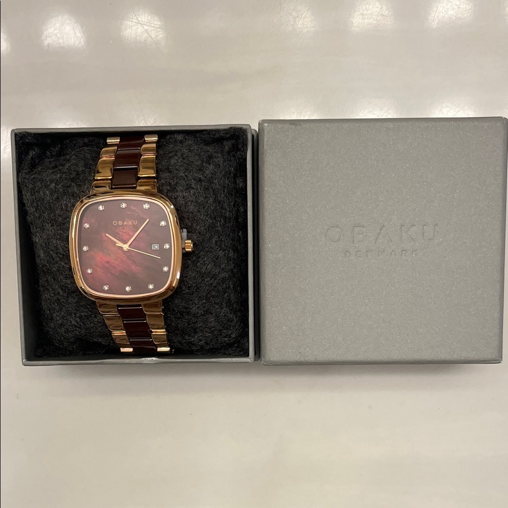 Obaku Denmark Timian Lille - Nut Quartz Watch NWT